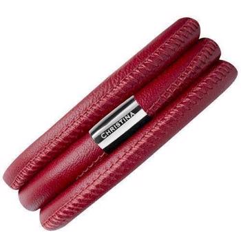 Red leather bracelet from Christina Collect, 70 cm